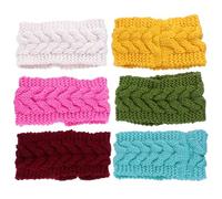 VILLCASE 6pcs Knitted Ear Warmer Headband Crocheted Wraps Soft Stretchable Woolen Fashionable Trendy for Winter Outdoor Walking