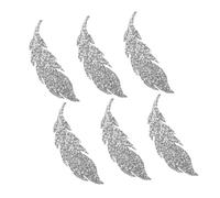 VILLCASE 6pcs Leaf Shaped Rhinestone Applique Patches with Heat Bonding for Clothing Hats Bags Accessories Sparkling Embellishments DIY Sequin Patch for Wedding Party Dresses