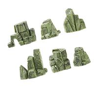VILLCASE 6pcs Mini Resin Rockery Model Stable Wide Bottom and Small Compact Design, for Bonsai and Planter Decoration, Natural Landscape Style Garden Ornament for Indoor and Outdoor Use