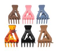 VILLCASE 6Pcs Non-Slip Geometric Hair Root Lifter Clips for Curly Hair Volume, Acrylic Triangle Claw Styling Accessories for Women’S High Ponytails and Updos