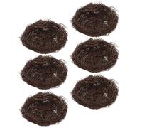 VILLCASE 6pcs Rattan Bird Nest Decorations with Fine Workmanship, Not Easy to Deform, Creative Bird's Nest Shape for Garden and Balcony Ornamental Use