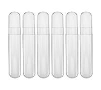 VILLCASE 6pcs Transparent Eyelash Extensions Holder Case with Protective Cap Oval Plastic Tweezers Storage Tube for Salon and Travel Portable Lash Tweezer Organizer Box