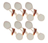 VILLCASE 6Pcs White Horn Toggle Coat Closures with Resin Buttons, Vintage Sewing Fasteners for Overcoat, Sweater, and Padded Jacket Accessories Bulk