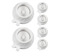 VILLCASE 6pcs White Upside down Bottle Dispenser Caps for Lotion and Shower Gel with Strong Seal Design and Tpe Material, Leakproof Replacement Lids for Bathroom and Kitchen Use