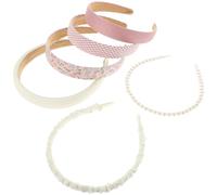 VILLCASE 6pcs Womens Headbands Set Featuring Fabric and Plastic Material, Lightweight and Long-term Use No Fading, for Festivals and Travel, Stylish Minimalist Design in Pink