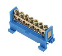 VILLCASE 7 Positions Copper Terminal Block with Compact Heavy Duty Bus Bar Layout, Plastic and Copper Material for Factory Automation and Power Distribution System Reliability
