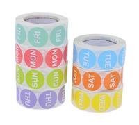 VILLCASE 7 Rolls of Adhesive W ay Dot Stickers for Schedule Management, Copper Material Labels with 500pcs Per Roll, Suitable for Folders and Bread Packing Bags in Catering and Office