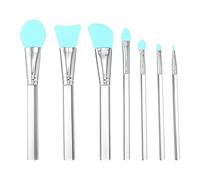 VILLCASE 7pcs Silicone Facial Mask Brush Makeup Cosmetic Brush Set with Acrylic Handle Will Not Scratch Your Face Effective Import and Absorption for Women Home Use