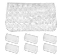 VILLCASE 7pcs White Plastic Mesh Sheets for Crafts Flexible and Reusable Plastic Canvas Squares for Cross Stitch, Embroidery, Crochet and DIY Projects