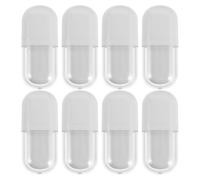 VILLCASE 8pcs 3ml Oval Lip Balm Container Tubes White Plastic Lip Gloss Bottles with Freshness Protection and Portable Design for Home Use