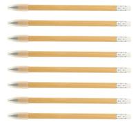 VILLCASE 8pcs Bamboo Inkless Pencils with Replaceable Tips for Everyday Use and Draft, Compact Eternal Pencils and Professionals in Khaki Colour