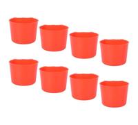 VILLCASE 8pcs Bird Feeding Bowl Plastic Strong and Sturdy Red Bird Feeders for Cage Installable on Cage Suitable for Rabbit