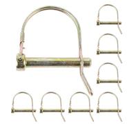 VILLCASE 8pcs D-shaped Carbon Steel Snap Lock Pins, 5/16" X 2" Quick Release Retaining Pins Smooth Surfaces for Trailer Hitch and Lawn Tractor Hitch in Farm and Garden Equipment