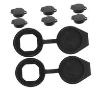 VILLCASE 8pcs Door Lock Protective Cover Caps for Switch Cabinet Distribution Box Outdoor Keys Hole Dust Protection Easy Installation Design Black