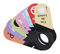 VILLCASE 8Pcs Double-Sided PVC Office Door Signs Do Not Disturb Please Knock Privacy Door Hanger for Meeting Rooms and Office Busy Notice Tags