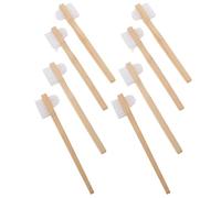 VILLCASE 8pcs Dual-Headed Denture Brush Firm Nylon Bristles Double-Sided Cleaning Tool for False Teeth Gum Care Travel Size Oral Hygiene