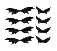 VILLCASE 8pcs Halloween Bat Wings Hair Clips Artificial Leather Bat Hair Accessory Gothic Style Nice-looking Practical for Party and Halloween Theme