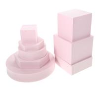 VILLCASE 8pcs Pink Geometric Cube Photo Props Made of Foam Multi-purpose and Convenient to Carry for Cosmetics Photo Shoot and Photography Background