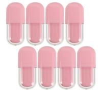 VILLCASE 8pcs Pink Oval Lip Gloss Tubes 3ml Refillable Plastic Lip Balm Containers with Wand for Personal and Professional Use Portable Freshness Protection