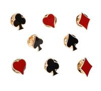 VILLCASE 8pcs Playing Card Pins Brooch Set for Women, Alloy Material with Heart and Plum Shapes, Fashion Personality Badge for Daily Wear and Birthday Accessories