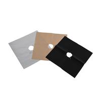 VILLCASE 8pcs Reusable Gas Burner Covers Practical Stove Protector Liners for Easy Cleaning Durable Hob Mats with Precut Center Silver Thickness