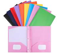 VILLCASE 9 Pcs Double Pocket Plastic Folders Document Organizers for Office School Home Use Portable File Holders for Efficient Paper Storage and Desk Organization