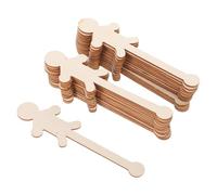 VILLCASE 90pcs Unfinished Wooden People Cutouts for Painting Blank Boy Girl Shape Slices for Holiday Party Decorations Art for Creative DIY Crafts and Interactive Family Projects