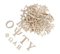VILLCASE 96pcs Natural Wooden Greek Alphabet Letters for Educational Crafting and Learning Smooth Sanded Unfinished Wood Tiles for Home Classroom DIY Spelling and Creative Play