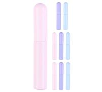 VILLCASE 9pcs round Silicone Lip Brush Set with Caps Soft Gentle Makeup Applicators for Lipstick and Concealer Portable Travel Makeup Brushes for Smooth Precise Application