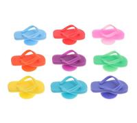 VILLCASE 9pcs Silicone Drink Marker - Colorful Slipper Shaped Wine Glass Charms - Funny Reusable Cup Identifiers for Parties, Weddings & Events Cocktails