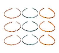 VILLCASE 9PCS Women Plastic Hair Headbands Teeth Thin Non-Slip Makeup and Face Wash Headband Set Spa Hair Accessories in Coffee Dark Colors