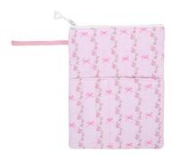 VILLCASE A5 Book Sleeve Cover with Zipper and Front Pocket, Floral Pattern Polyester Cloth Book Protector for Notebooks and Diaries, Dustproof and Easy Access, for Daily Commute or Library