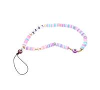 VILLCASE Acrylic Beaded Phone Wrist Strap with Love Letters, Phone Decoration and Keychain, Prevent Equipment Loss and Damage, Suitable for Students and Girlfriends