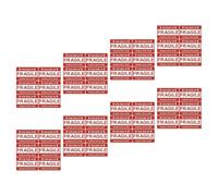 VILLCASE Adhesive Stickers for Shipping and Packaging with Excellent Flexibility, Coated Self-Adhesive Red Warning Tags, 8 Sheets with 6pcs Per Sheet for Fragile Product Warning