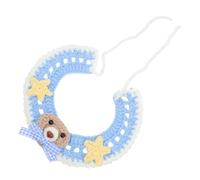 VILLCASE Adjustable Blue Woolen Cat Collar for Small Pets and Kittens, Breathable Polyester Material with Fashion Cartoon Style, for Everyday Wear