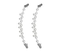 VILLCASE Adjustable Sweater Chain Clips 2 Pcs Delicate Cardigan Clips Pearl Style for Graduation and Special Occasions
