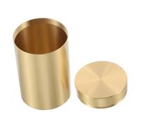 VILLCASE Airtight Brass Tea Canister with Lid Metal Storage Jar for Loose Tea Multi-use Kitchen and Dining Container Moderate Capacity Elegant Design Suitable for Home and Office