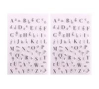 VILLCASE Alphabet Stamps for Precise Placement 2pcs TPR See-Through Seal Stamps with Protective Acetate Sheet in DIY Scrapbooking and Schedule Book Projects