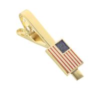 VILLCASE American Flag Tie Clip for Men Copper Bar with Stable Tension and Scratch Prevention Classic Patriotic Design for Business Meetings and Weddings