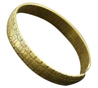 VILLCASE Antique Brass Open Ring Bangle Chinese Style Blessing Cuff Bracelet Retro Wrist Decoration for Women Traditional Vintage Jewelry