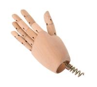 VILLCASE Articulated Wooden Hand Model DIY Blank Puppet Creation Posable Left Hand Sculpture for Drawing Sketching Art Education and Crafting
