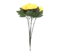 VILLCASE Artificial Chrysanthemum Yellow Faux Flowers 5pcs