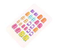 VILLCASE Artificial Nails 2 Boxes Detachable Non-toxic Abs Jelly Adhesive Kids Nail Set Kit Easy to Apply for Halloween Party or Daily Use Color Style