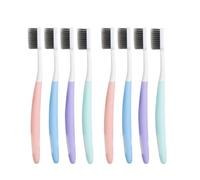 VILLCASE Bamboo Charcoal Nano Toothbrush Set 8pcs with Soft Pp Bristle for Effective Oral Care Ergonomic Design for Comfortable Use Eco-Friendly Manual Random Color