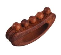 VILLCASE Beechwood Gua Sha Scraping Massage Tool with Semi-Circle Five Beads and Pulse Pushing, Natural Carbonized Wood Muscle Massager for Relaxation and Body Spa Therapy