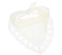 VILLCASE Beige Lace Triangle Headscarf for Women with Delicate Lace Design and Multi-way Wearing, Stylish Floral Hair Scarf Bandana Suitable for Everyday and Winter Use