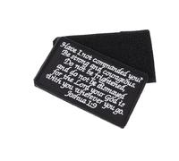 VILLCASE Bible Saying Embroidered Patch with Hook Loop Fastener for Clothing Decor DIY Repair Bags Hats Shoes Coats and Pants Black and White Single for Tailors and Home Use