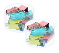 VILLCASE Binder Clips Paper Clips Assorted Colour 24pcs with Extra Strong Hold, Stainless Steel Practical Design for Office and School Organizing for Filing and Crafting