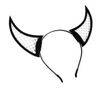 VILLCASE Black Halloween Devil Horn Headband Hair Band Accessory for Women, Fabric Material with Classic Styling, Easy to Wear and Portable Carry for Halloween Costume and Party