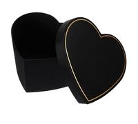 VILLCASE Black Heart Shaped Box with Lid Cloth Material Flower Box for Arrangements for Flowers Bouquet Or Bridal Shower Presents